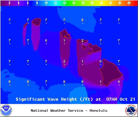 Expected wave heights for state of Hawaii / Image: NOAA / NWS