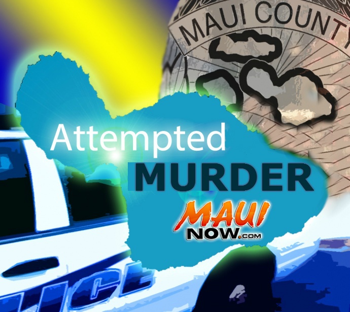 Attempted Murder investigation. Maui Now graphics by Wendy Osher.