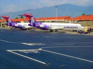 Hawaiian Airlines at Kahului Airport. Photo by Wendy Osher.