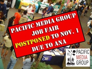 Pacific Media Group Job Fair postponed to Nov. 1 due to Tropical Storm Ana.