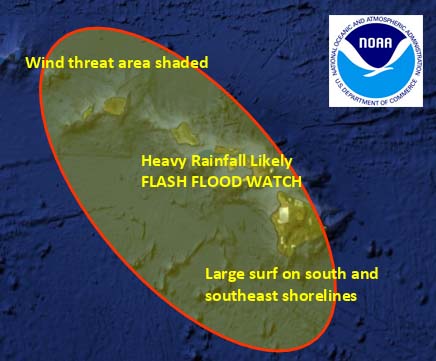 Potential impacts released during Thursday, Oct. 16, 2014 briefing, image courtesy NOAA/NWS.