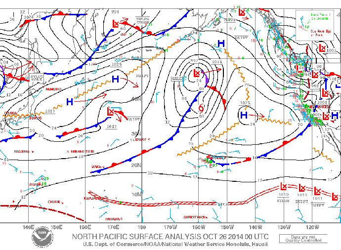Weather features in the North Pacific / Image: NOAA / NWS