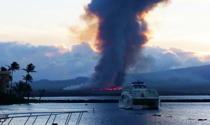 Oct. 27, 2014, 6:15 a.m. from Māʻalaea Harbor toward Kīhei. Courtesy photo.
