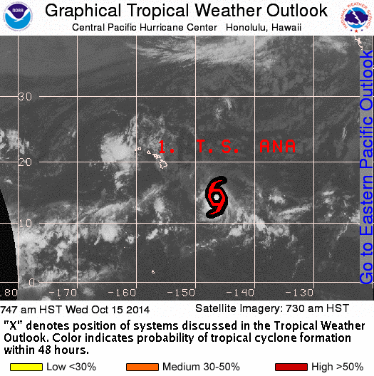 Tropical Storm Ana, Graphical Tropical Weather Outlook. Image courtesy Central Pacific Hurricane Center.