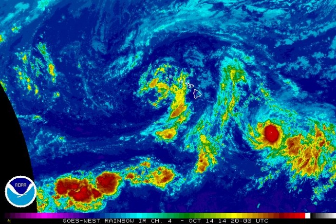 Tropical Storm Ana, 10/14/14. Satellite imagery courtesy NOAA/NWS.