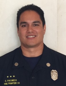 Chad Pacheco was promoted from FFIII to Fire Captain at the Kaunakakai Fire Station on Molokaʻi. Photo courtesy Maui Fire Department.