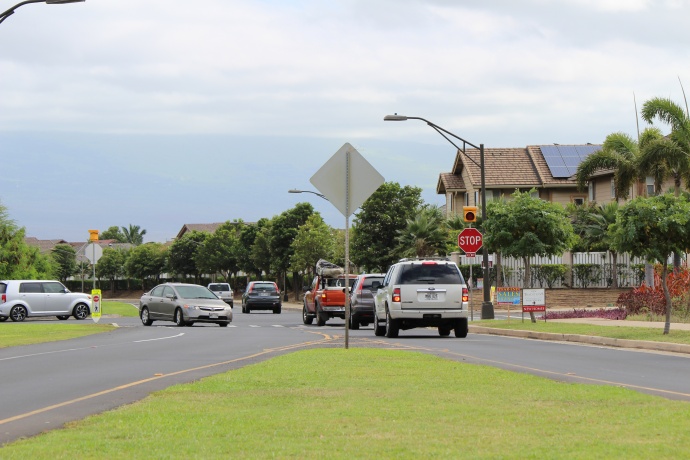 Maui Lani Parkway intersection in Kahului. Photo by Wendy Osher.