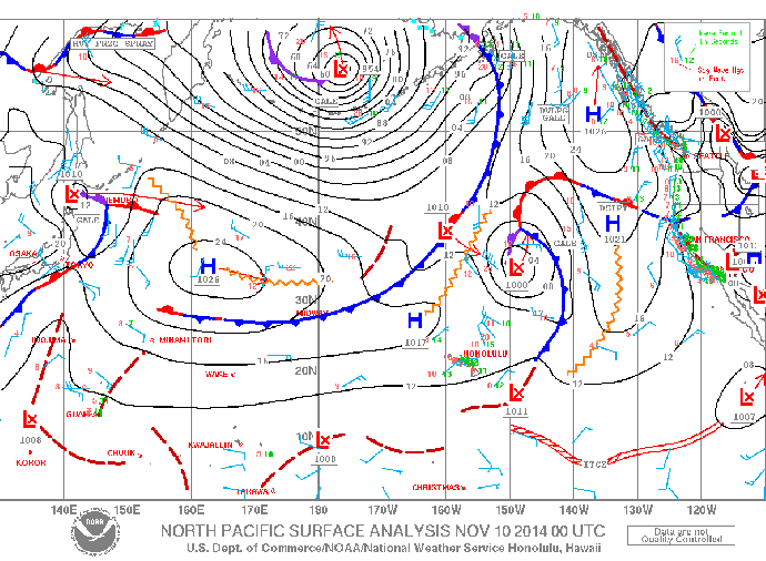 Surface map - Image: NOAA / NWS