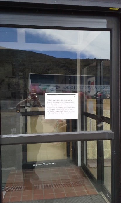 Headquarters Visitor Center Closed due to Structural Concerns. Photo courtesy Haleakalā National Park.