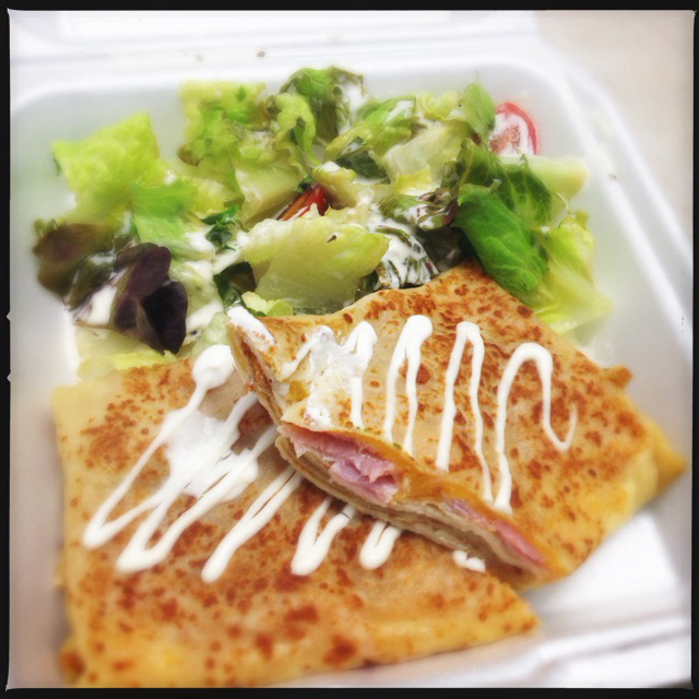 The Ham and Cheese Crepe is a little more Arbys than Arc de Triomphe. Photo by Vanessa Wolf
