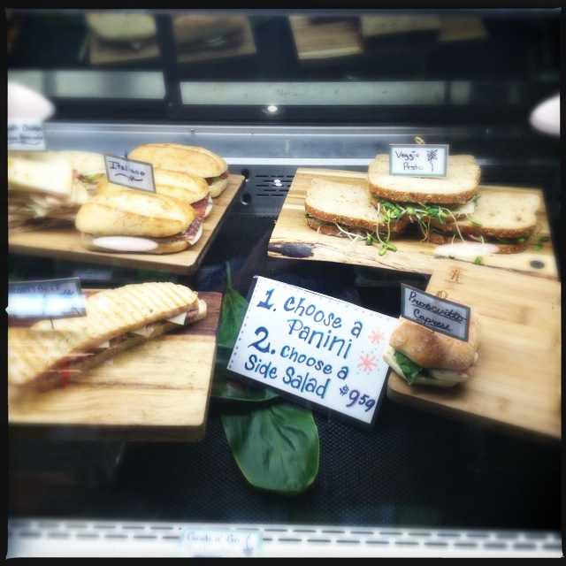 The deli case offers a variety of panini options. Photo by Vanessa Wolf