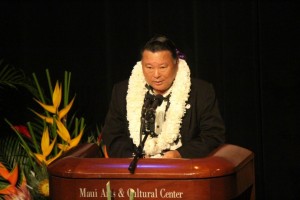 Maui Mayor Alan Arakawa, 2015 State of the County Address. Photo by Wendy Osher.