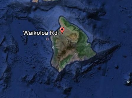 Waikoloa Road, Hawaiʻi Island, Google Earth image.
