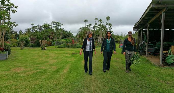 Visit to Maui Farm with Executive Director Paula Ambre. Photo courtesy Rep. Tulsi Gabbard.