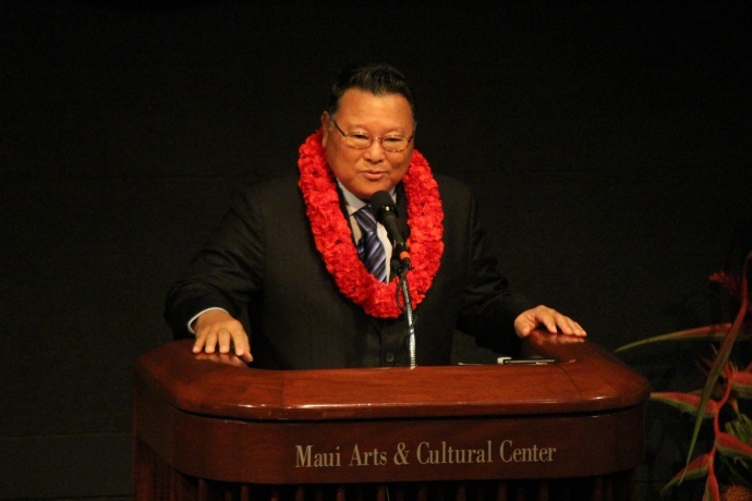 Maui Mayor Alan Arakawa, State of the County Address. File photo 2014 by Wendy Osher.