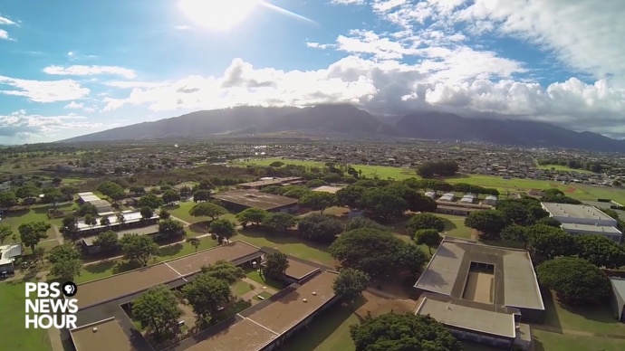 Aerial image near Maui High School, shot by MHS freshman Ian Forbes. Photo courtesy PBS Hawaiʻi.