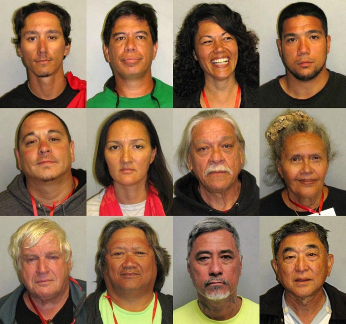 Twelve individuals were arrested during the TMT demonstration at Mauna Kea. Photos courtesy Hawaiʻi Island Police Department.