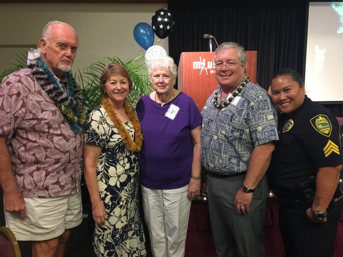 2015 Outstanding Older American Award (male) recipient - Donald Jensen (pictured far left) - at the 47th Annual Maui County Outstanding Older American Awards Luncheon. (5.15.2015). Photo courtesy Maui Police Department.
