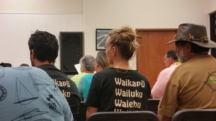 About 40 individuals showed up for the meeting before the state Board on Geographic Names. Maui Now photo, 05.27.15.