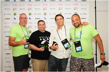 The team of “ticker!” captured second place overall along with the audience’s popular vote. Their start-up offers a social game for the stock market. Pictured left to right: Tim Christensen, Dwain Bethel, Michael Ross and Damon Garrison. Courtesy photo.
