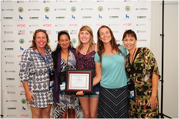 Third place winner, the team of Waikapu Pickles, plan on bringing “Pickles for the People!” Pictured from left are Kim Scott, Tammie Evangelista-Mcguire, Victoria Alexa Scott, Jen Fordyce, and Elizabeth Smith. Photo by: Casey Nishikawa.
