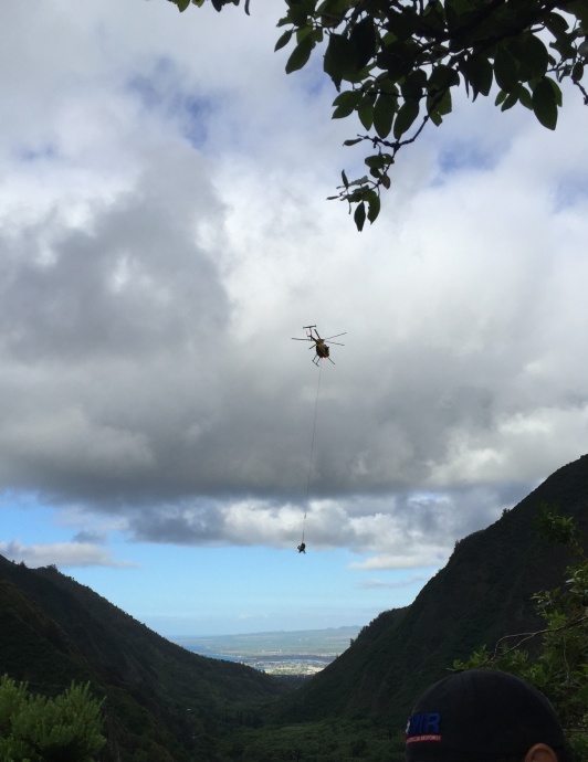 ʻĪao Valley rescue, 5.20.15. Photo credit: Maui Department of Fire and Public Safety.