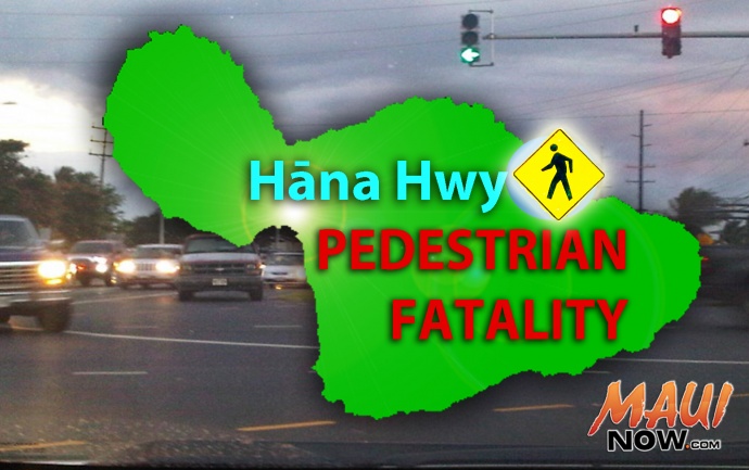 Hāna Highway, pedestrian fatality. Graphic by Wendy Osher.