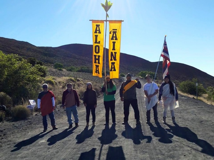 Mauna Kea demonstration, 6.24.15. Photo credit: Andre Perez.