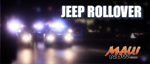 Jeep rollover Maui Now graphic.