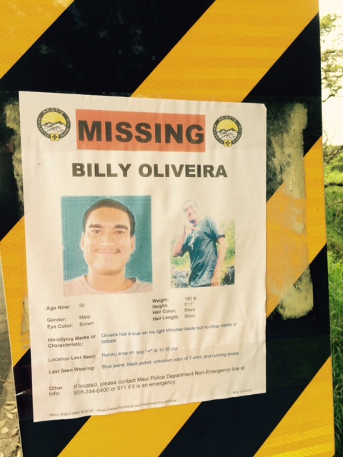 Billy Oliveira search. Photo courtesy: Amy Yamada.
