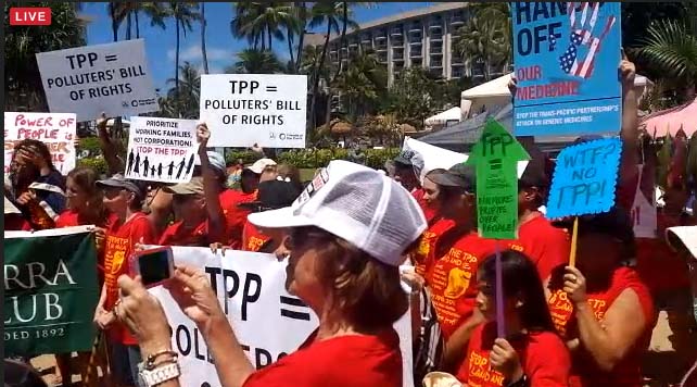 Stop TPP Maui Press Conference. Photo credit: Nicholas Garrett.