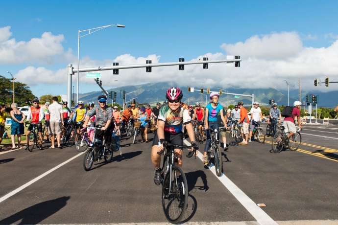 Bike Ride on Airport Access Road. (8.4.2015) Photo credit: County of Maui.