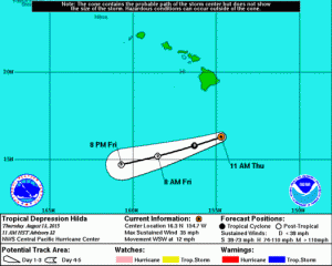 Image: CPHC 11 a.m. track Tropical Depression Hilda