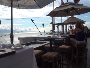 Rooftop lanai overlooking the ocean at Fleetwood's on Front Street. Photo by Kiaora Bohlool.