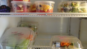 Fruit and wraps in the grab-and-go cooler at Nalu's South Shore Grill. Photo by Kiaora Bohlool.