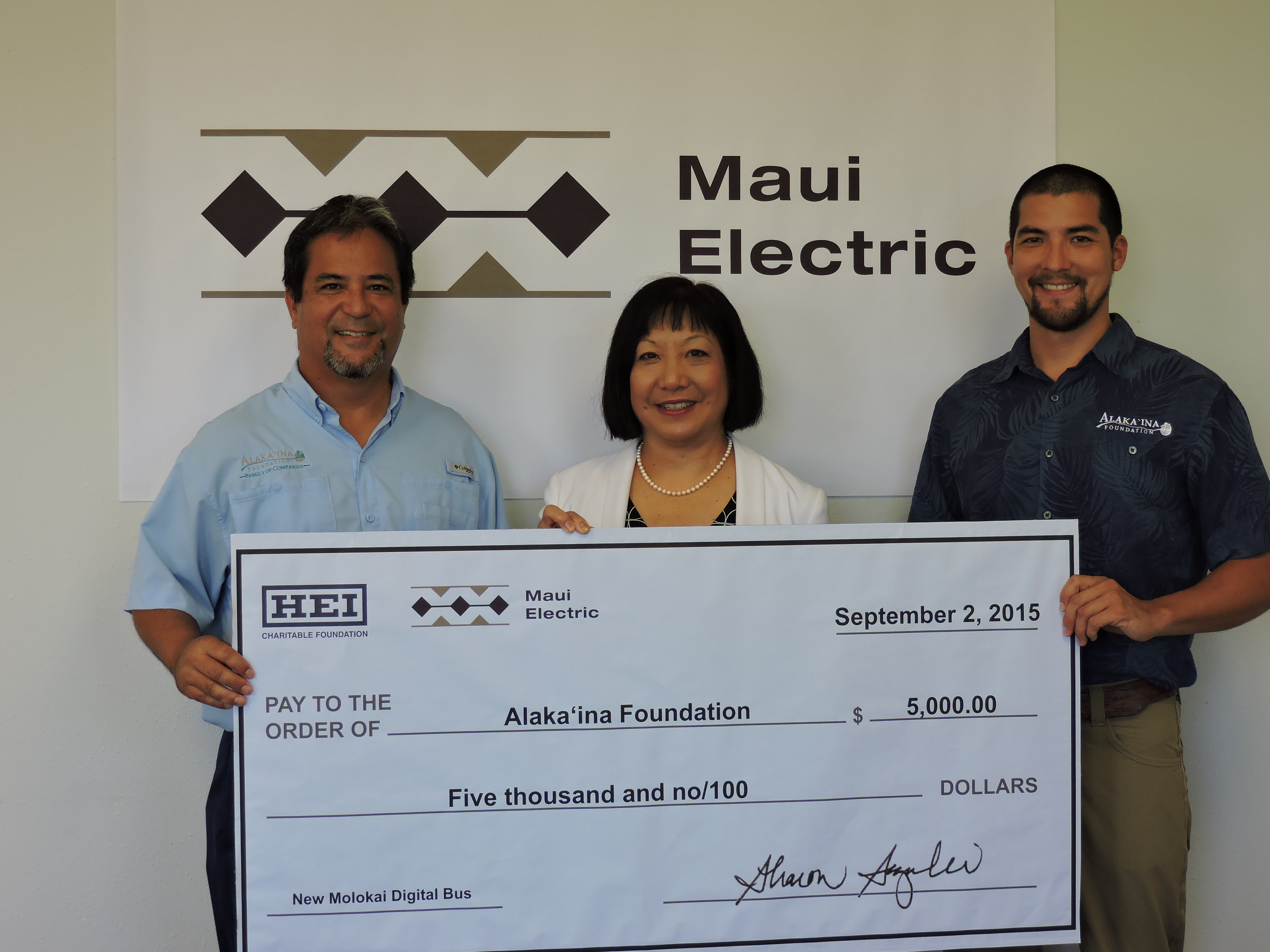 Maui Electric Alaka'ina Foundation Donation