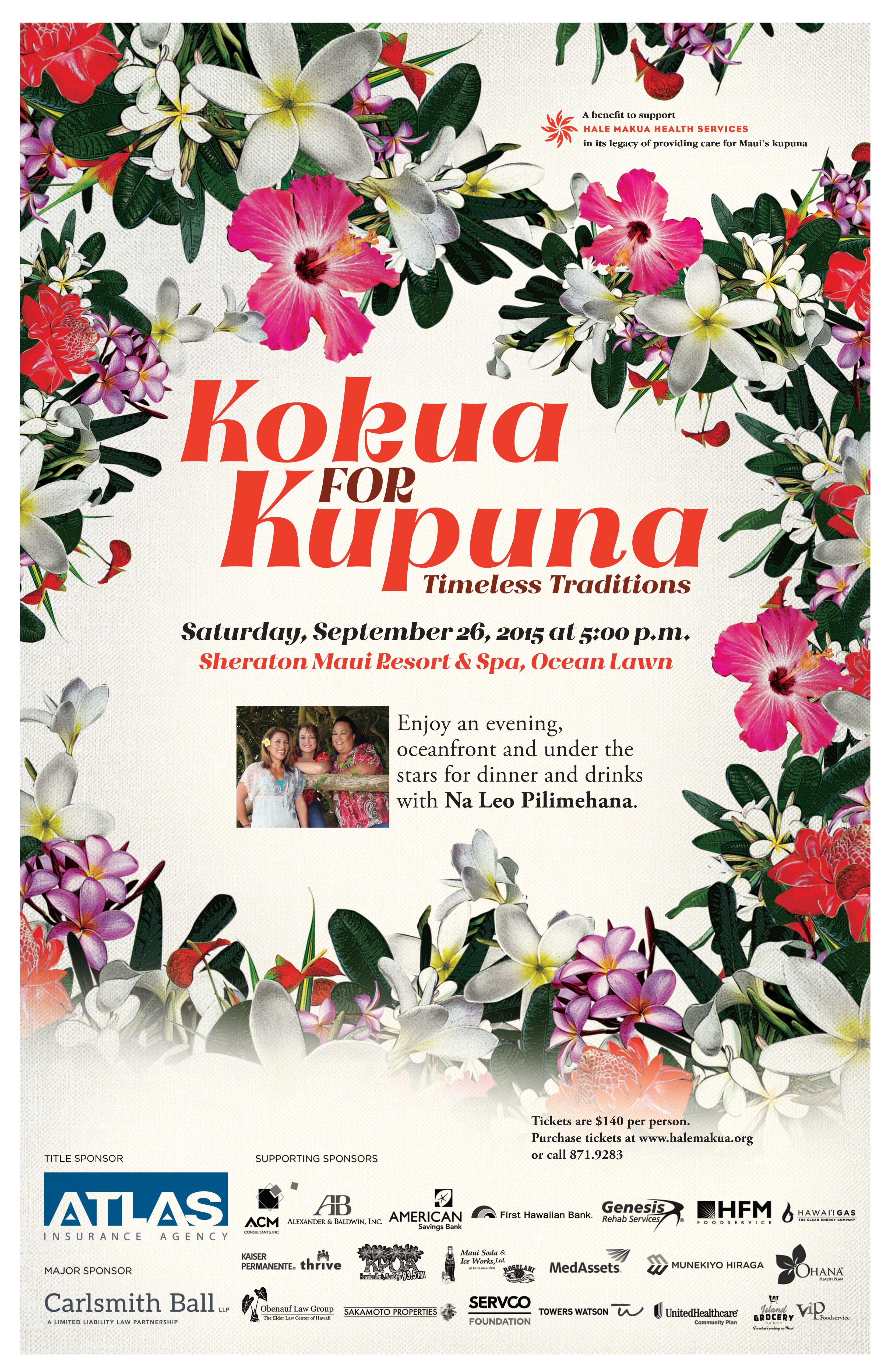 Kōkua for Kupuna fundraiser flyer. Courtesy image.