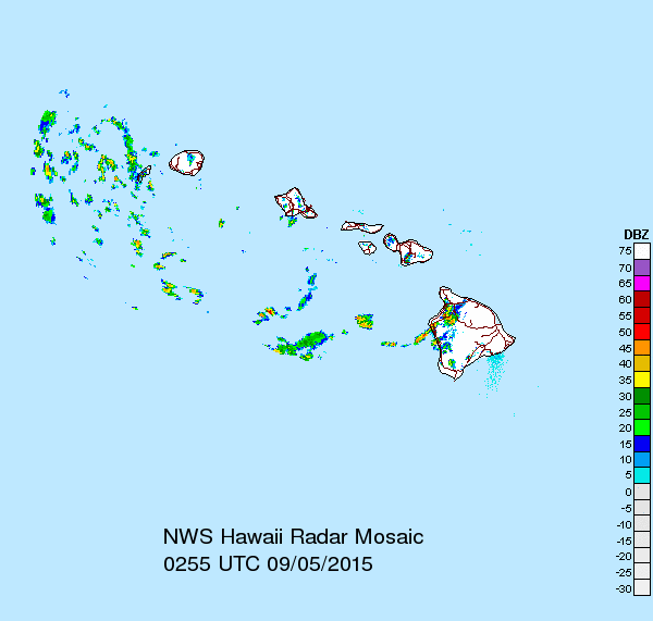 Hawaiʻi radar, 9/4/15. Image credit: NOAA/NWS.