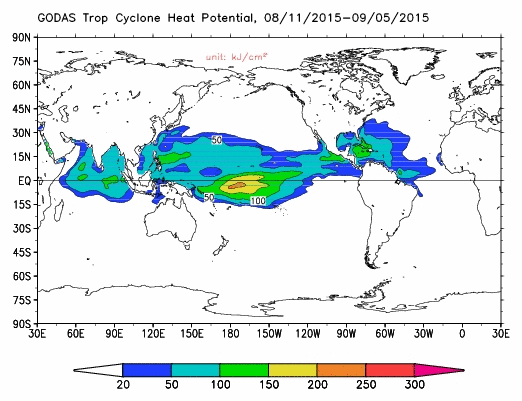 Tropical Cyclone Heat Potential. Image credit: NOAA.
