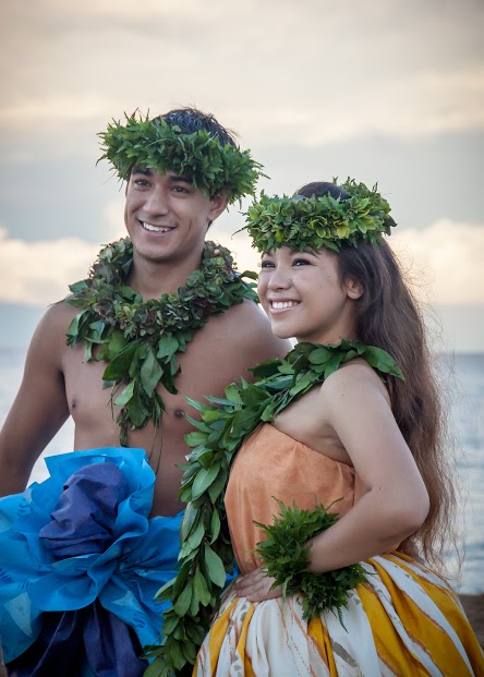 Leimakamae Maura Kea of Hālau Kekuaokalāʻauʻalaʻiliahi and Kaleookalani Pinto of Hālau Hula ʻO Kawaihoʻomalu took home the overall Wahine and Kāne titles respectively in the 2014 event. Photo credit: Dee Coyle.