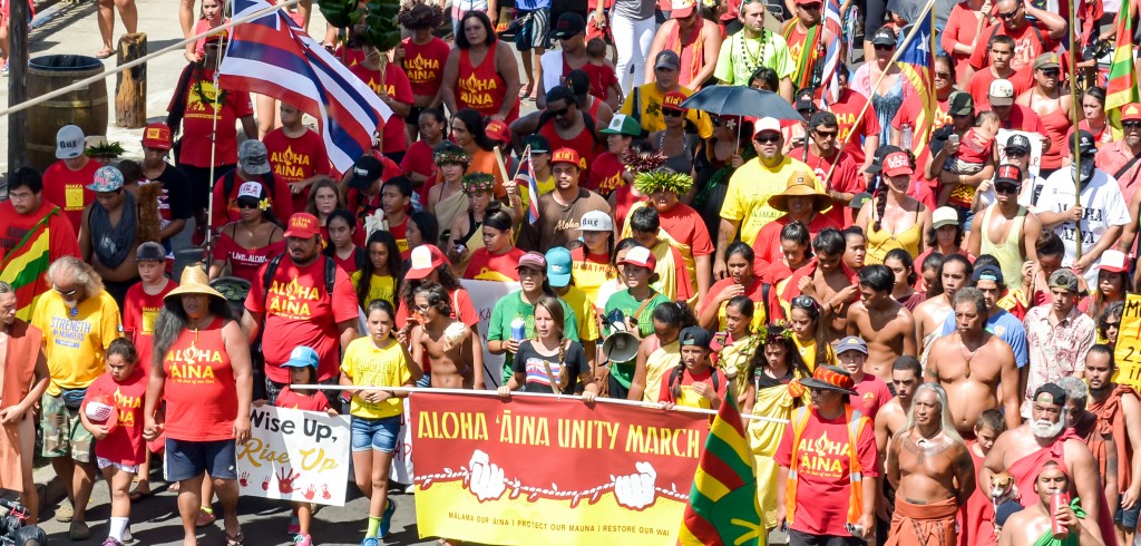Maui's youth led Sunday's Aloha ʻĀina Unity March down Front Street in Lahaina. Organizers estimate 6,000 people attended the march and the rally that followed. Photo by Rodney S. Yap.