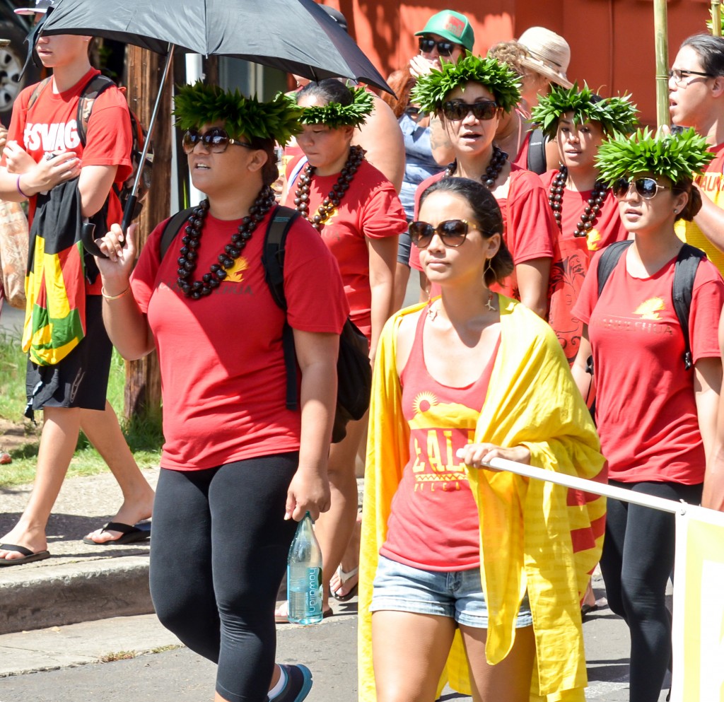 Sunday's Aloha ʻĀina Unity March down Front Street in Lahaina. Organizers estimate 6,000 people attended the march and the rally that followed. Photo by Rodney S. Yap.