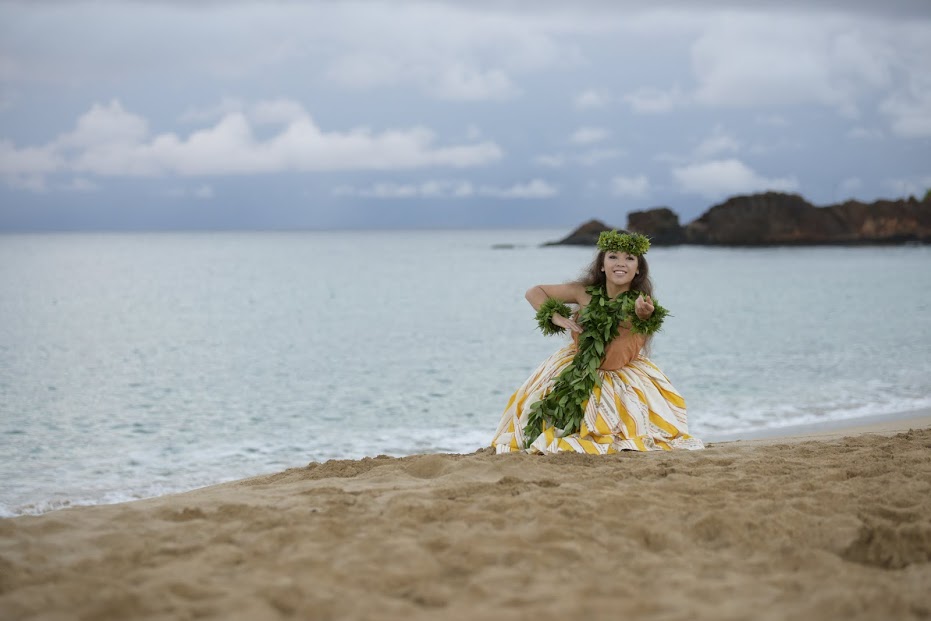 Leimakamae Maura Kea of Hālau Kekuaokalāʻauʻalaʻiliahi, Hula o Nā Keiki 2014 overall wahine winner. Photo credit: Dee Coyle.