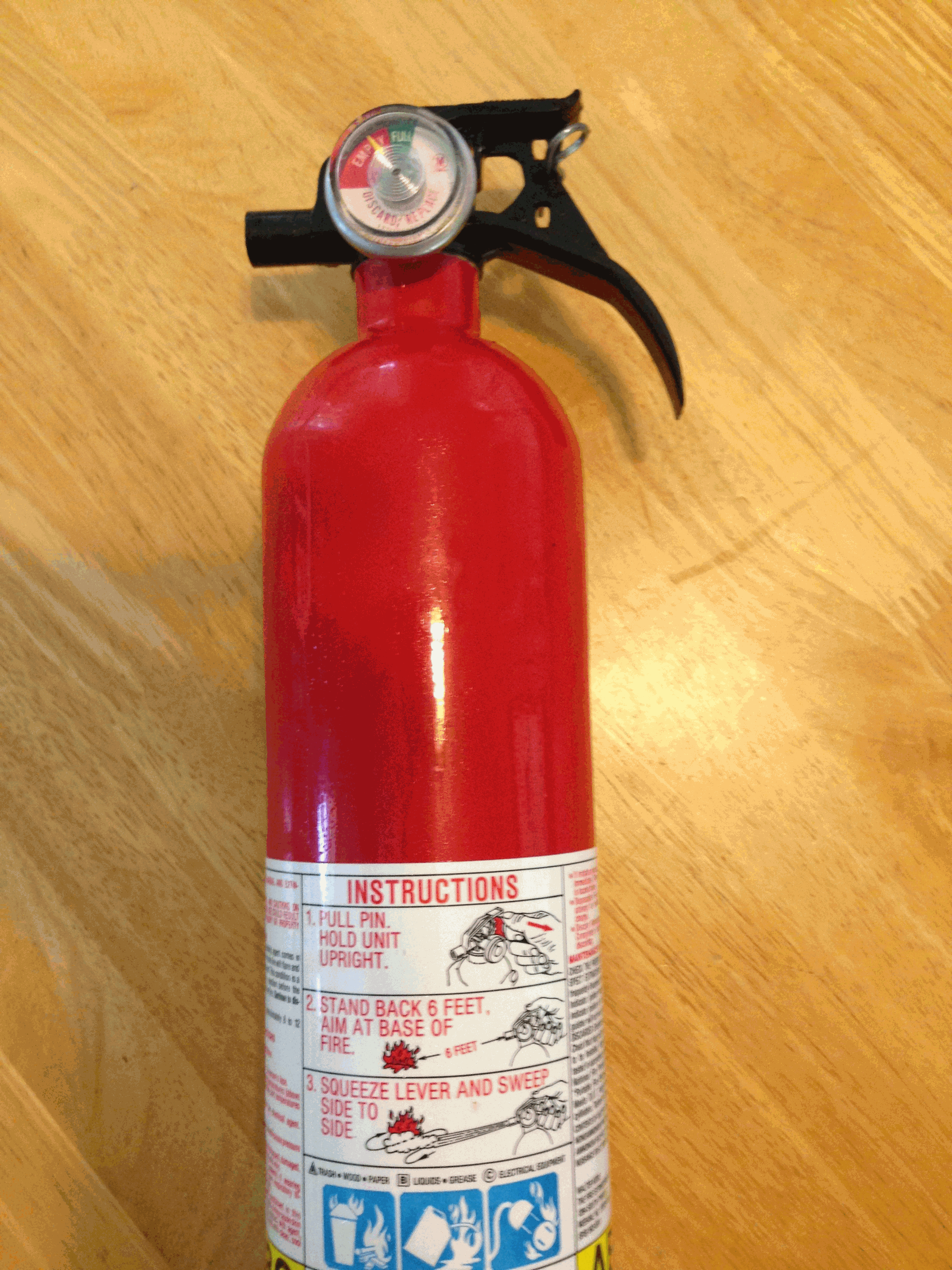 Home fire extinguisher. Photo: Debra Lordan.