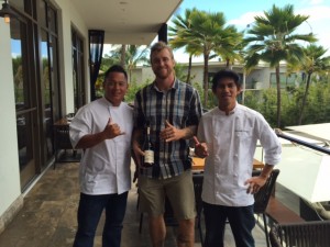 Chef Isaac Bancaco, winemaker Brett Miller and Chef Ritchard Cariaga, part of the Chef Bloc Series at Andaz Maui.