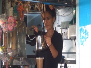 Brewing specialty expresso drinks at Kama Hele Food Truck in Hali'imaile. Photo by Kiaora Bohlool.