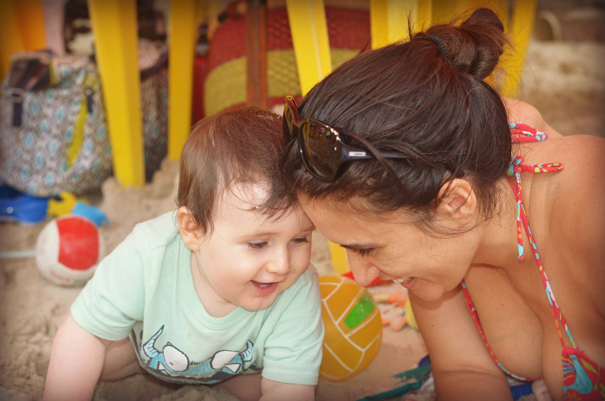 Lily with son Lucian in Ubatuba, Brazil. Family photo.