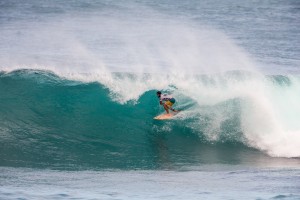 Billy Kemper of Maui rides in the final round of the HIC Pro at Sunset Beach. Photo courtesy of World Surf League (WSL).