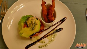 Salad and shrimp, crafted by Chef Allain de Leon from GotChefMaui.com. Photo by Kiaora Bohlool.