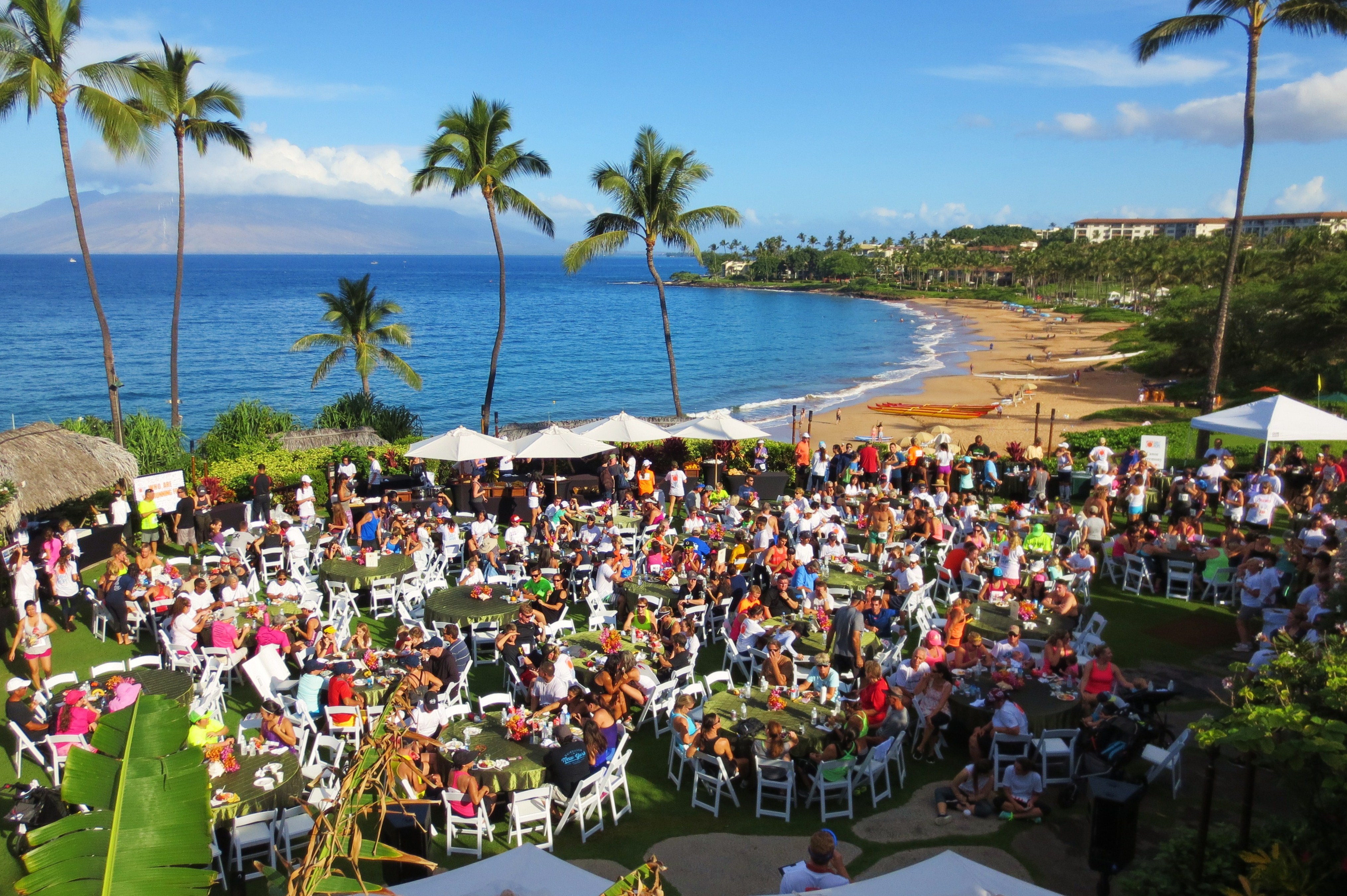Day of Hope 2015 post-run breakfast on our Ocean Front Lawn at the Four Seasons Resort Maui at Wailea.